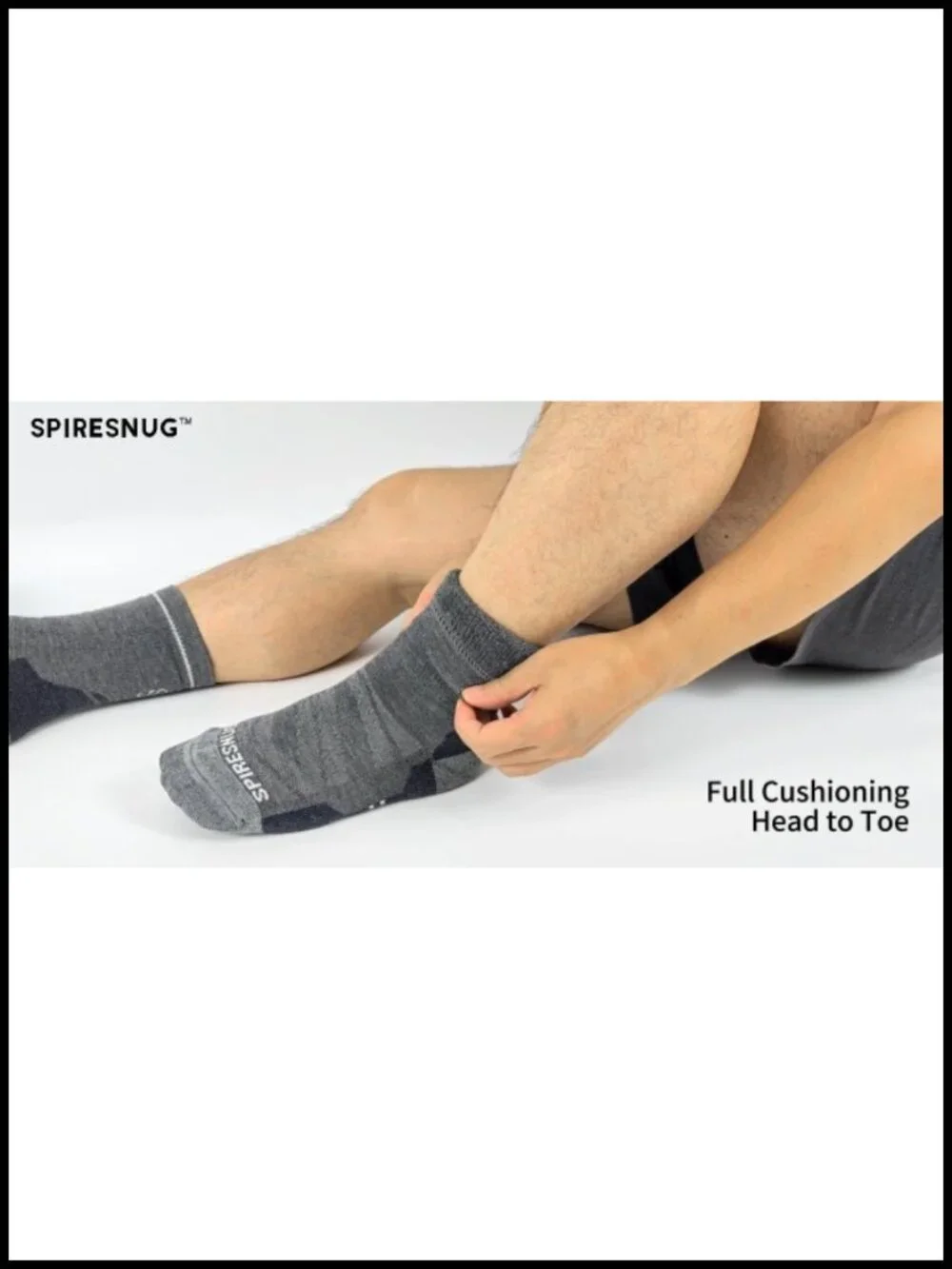 Merino Wool Full Cushion Hiking Socks Thermal Anti Blister Seamless Toe